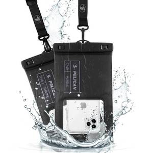 lot 30914 image: Pelican 1 Pack Marine - IP68 Waterproof Phone Pouch (XL Size) Floating Waterproof Phone Case - Beach Cruise Ship Travel Essentials - Works with All Phones - Detachable Lanyard - Stealth Black - Retail $35
