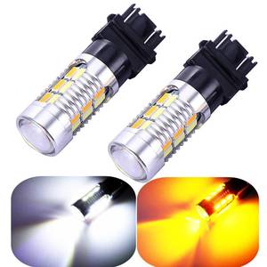 lot 30940 image: 3157 3057 3357 4157 Turn Signal White Yellow Amber Switchback Led Light Bulbs 22 SMD with Projector, for Standard Socket, Not CK, Pair of 2 - Retail $19