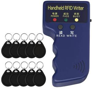 lot 30961 image: RFID Copier 125khz RFID Reader Writer Handheld ID Copier for T5577 or EM430510pcs T5577 Keychains