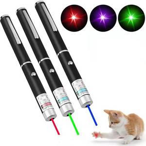 lot 30976 image: CHUQIANTONG 3 Pcs Cat Toys Green Red Blue Light Dogs Pet Laser Toy Interactive Chase Pen Tease Cat Laser Light (Mixed Color, Without Battery 3 Pack) - Retail $10