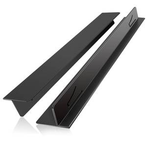 lot 30986 image: Stove Gap Covers 2PCS, Stove Gap Filler Stainless Steel,13.8 to 27.5 Adjustable Length,Range Trim Kit,Oven Stove Gap Guard Between Stovetop and Counter,Easy to Clean Heat Resistant, Black - Retail $25