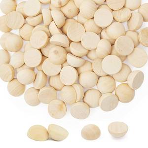 lot 30991 image: ANZKA 200pcs Split Wood Balls, 20mm Half Wooden Beads for Craft, 0.8 inch Diameter Hemisphere Bulk, Natural Wooden Half Bead - Retail $13