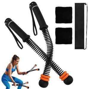 lot 30992 image: YOSINXU Ropeless Battle-Ropes (2-Pack) Portable Workout Ropes for HIIT Workouts,Cardio & Muscle Training, Low-Impact Training Heavy Duty Arm Exerciser for Strength Training(ColorBlack) - Retail $13