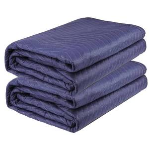 lot 23150 image: 2 Pack Moving Blankets Heavy Duty 80x72 Quilted Packing Blankets for Moving Furniture Padded Shipping Furniture Mover Blue - Retail $27