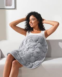 lot 23155 image: Kivik Weighted Lap Blanket, 7 lbs Weighted Lap Pad for Adults, Small Travel Weighted Blanket for Relaxation, Portable & Breathable, Grey, 24x29 - Retail $26