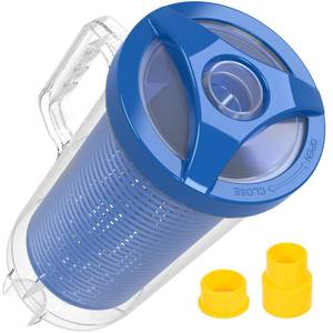 lot 24529 image: POOLAZA Pool Leaf Canister for Pool Vacuum, Professional Pool Leaf Catcher for Pool Vacuum with Large Plastic Mesh Basket & Mesh Bag, Inline Pool Vacuum Filter Attachment Fits 1-12 Pool Vacuum Hose