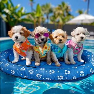 lot 24535 image: Dog Pool Float Inflatable Dogs Floats for Pool Floaties Swimming Pool Floats for Small Medium Large Dogs Puncture Proof