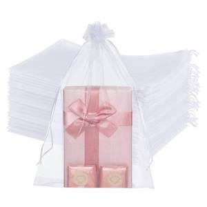 lot 24556 image: Xosjska 200 Pcs Large Organza Bags White 8 x 12 inch White-Organza Party Favor Packing Large Mesh Bags Wedding Mesh Goodie Bag-Whitely for Shower Party Favors Samples - Retail $29