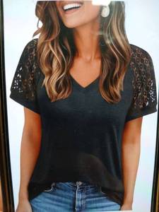 lot 31000 image: Misakia Womens Blouse with Lace Sleeves Black Small