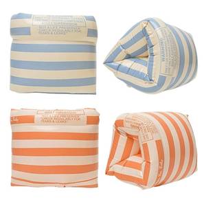 lot 31015 image: 2-4 Pack Arm Floaties for Kids Adult - Vintage Striped Inflatable PVC Swimming Rings Pool Floats Arm Bands for Kids Adult Toddlers Children 3-5-6-12 Years (BlueOrange) - Retail $9