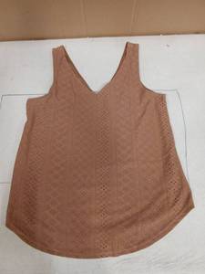 lot 31039 image: Womens Brown Eyelet Lace Tank Top Size S - Retail $8