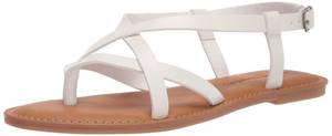 lot 31083 image: Amazon Essentials Womens Casual Strappy Sandal, White, 7.5 - Retail $21