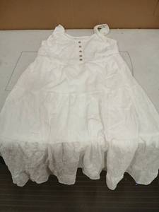 lot 31116 image: Womens Casual Sleeveless Summer Dress with Pockets White Large