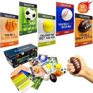 lot 32386 image: Valentines Day Sports Gifts Cards for Kids School,11Pack Foam Sport Ball Toys with Classroom Exchange Cards for Toddlers,Valentine Goodie Bag Stuffers Party Favors Class Prizes Treats for Boys Girls - Retail $14