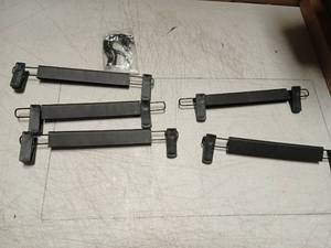 lot 32391 image: Black Plastic Clothing Hangers with Clips Set - Retail $8