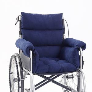 lot 32392 image: Wheelchair Cushions, Pressure Pain Relief Accessories with Armrest Covers, Supports Coccyx & Back, Non-Slip, Fits Wheelchair with 16 Length Armrest (Navy) - Retail $39