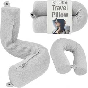 lot 32405 image: Dot&Dot Twist Memory Foam Travel Pillow for Airplane, Car and Home, Travel Neck Pillow for Sleeping, Airplane Pillow for Neck Support, Chin, Lumbar and Leg, Adjustable Bendable Neck Roll Pillow - Retail $25