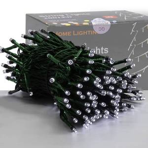 lot 32412 image: HOME LIGHTING 66ft Christmas Decorative Mini Lights, 200 LED Green Wire Fairy Starry String Lights Plug in, 8 Lighting Modes, for Indoor Outdoor Xmas Tree Wedding Party Decoration (White) - Retail $15