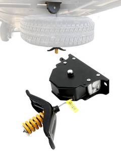 lot 32424 image: Spare Tire Hoist, Spare Tire Winch Carrier, Compatible with RVs Trailers Trucks Motorhomes, Spare Tyre Holder with Offset Cable, Spare Wheel Towing Winch, Spare Tire Lift Assembly, LC159056, 159056 - Retail $50