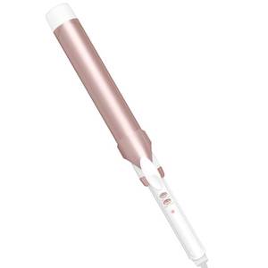 lot 32430 image: Conair Double Ceramic 1�-Inch Long Barrel Curling Iron, 1�-Inch Barrel Creates Soft Waves, Hair Waver for Use on Medium & Long Hair, WhiteRose Gold - Retail $38