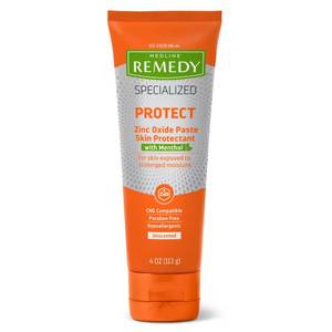 lot 42584 image: Medline Remedy Specialized Zinc Oxide Paste with Menthol (4 oz Tube), Unscented, Calamine, Incontinence Care, Diaper Rash, Wetness Protection, Hypoallergenic, Paraben Free, Adults, Soothing - Retail $11