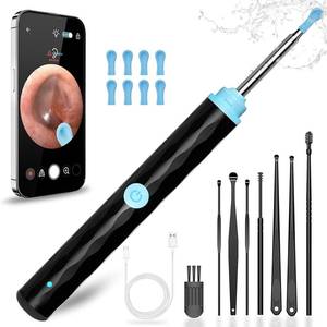 lot 42599 image: Ear Wax Removal, Ear Wax Removal Tool Camera Built-in 1296P, Easy and Safe Ear Cleaning, Earwax Removal kit with 9 Ear Set and 8 Traditional Tools, Ear Cleaning Kit for iPhone,iPad,Android (Black)
