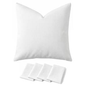 lot 42608 image: Deconovo Pillow Covers ONLY, Set of 4, 18x18 Inch Decorative Throw Pillow Cover, Cushion Case Covers for Bed Sofa Couch Chair Living Room Bedroom Nursery Hotel Office, White - Retail $12