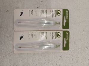 lot 14270 image: Veridian Healthcare 60-Second Digital Thermometer, 2 Pack