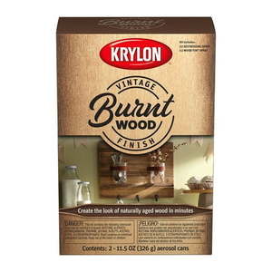 lot 14271 image: Krylon Vintage Finish Spray Paint Kit  Burnt Wood  2-11.5 oz.