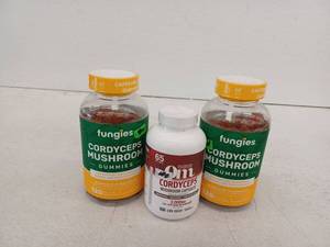 lot 14314 image: 1 Bottle Mushroom Capsules And 2 Bottles Mushroom Gummies