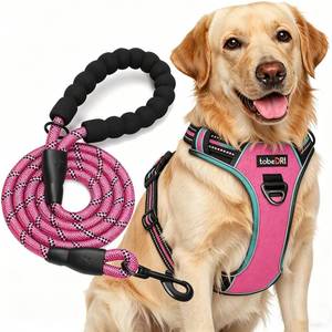 lot 1409 image: tobeDRI No Pull Dog Harness Adjustable Reflective Oxford Easy Control Medium Large Harness with A Free Heavy Duty 5ft Leash