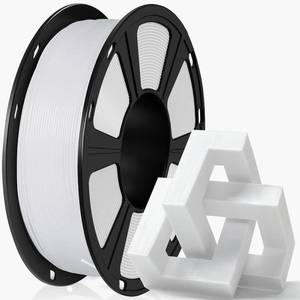 lot 1410 image: Geeetech PETG Filament 1.75mm, 1 KG (2.2lbs) Spool 3D Printer Filament, High-Toughness, �0.02mm Accuracy, Neatly Wound &amp Moistureproof, Non-Clogging Non-Stringing, Fits Most FDM Printers, White