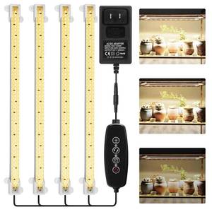 lot 1424 image: Mosthink Grow Lights for Indoor Plants Full Spectrum, 5500K LED Grow Lights Strips,Plant Lights for Indoor Growing with Auto Timer 3 6 12H,4 Packs in 1