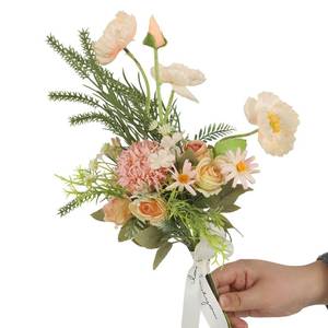 lot 1438 image: Artificial Fake Flowers Decorative Bouquets Champagne Silk Chrysanthemum Flower for Craft Arrangements Wedding Bouquets Faux Flowers for Vase for Kitchen Garden Home Party Table D�cor (Champagne)