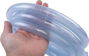 lot 1455 image: JUNZHIDA High Pressure Braided Clear Flexible PVC Tubing 34 ID, 50ft
