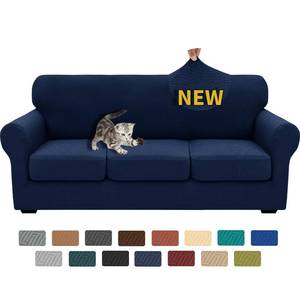 lot 1467 image: XINEAGE 2026 New 4 Pieces Couch Covers for 3 Cushion Couch Super Stretch Thick Soft Sofa Cover Anti Slip Sofa Slipcover Dogs Cats Furniture Protector (Navy Blue, 71-91)