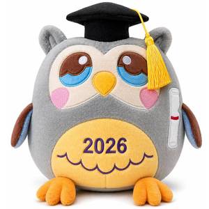 lot 2002 image: Rdogeia Graduation Stuffed Animal 2026,11.8 Graduation Owl Plush Stuffed,Kindergarten Graduation Gifts for Kids Boys Girls,Class of 2026 Kindergarten Preschool,with Black Cap