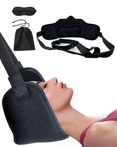 lot 2003 image: Dr.WYFOOT Portable Neck Stretcher Hammock,Cervical Neck Traction Device for Neck Pain Relief Over Door for Home Use, Physical Therapy AIDS for Neck Decompressor for Men and Women(1 Piece New Black)
