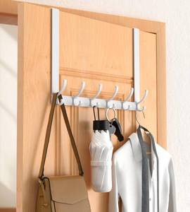 lot 2008 image: CHAUNCEY HOME Long Over The Door Hooks Hanger with 15.75 Arms for Easier Access by Shorter, Heavy Duty Door Hanger for Coat, F16U, Fits Standard 1 34 Doors, Towel Racks for Bathroom, Black