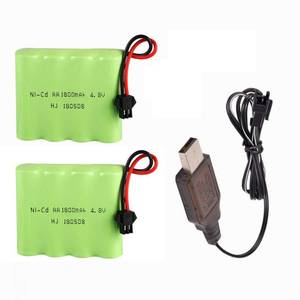 lot 2012 image: 4.8V 1800mAh NiCD Battery Pack Rechargeable AA Battery with SM Plug for RC Car RC Truck 118 116,114 Tanks RC Battery 2 Pack with USB Charger