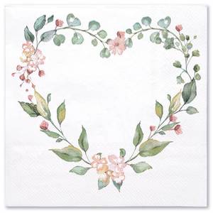 lot 2016 image: WRAPAHOLIC 50Pcs Floral Wedding Napkins - 3 Ply Floral Botanical Heart Wedding Disposable Paper Luncheon Napkin for Engagement, Bridal Shower, Tableware Party Supplies - 6.5 x 6.5 In