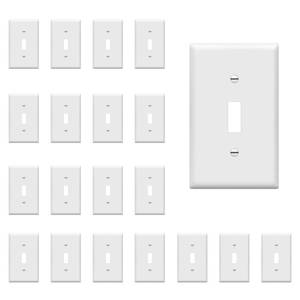 lot 2027 image: ENERLITES Light Switch Cover Plate, Toggle Wall Plate Cover, Size 1-Gang 4.50 x 2.76, Unbreakable Polycarbonate Thermoplastic, 8811-W-20PCS, White (20 Pack)