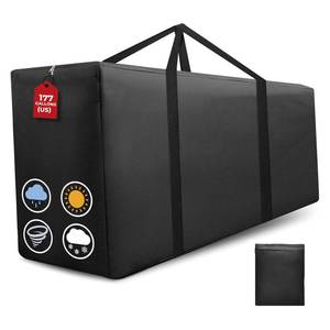 lot 2030 image: Extra Large Patio Outdoor Cushion Storage Bag Waterproof 68 L x 30 W x 20 H Outdoor Cushion Furniture Storage Bag with Handle and Protective Zipper (Black, 1 Pack)