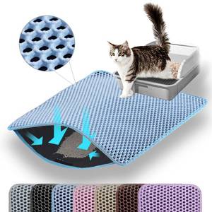 lot 2034 image: Petinstinct Cat Litter Mat, 24x18 Inches Large Double Layer Honeycomb Cat Litter Trapping Mat, Non Slip Waterproof Urine Proof Cat Litter Box Mat for Floor, Kitty Litter Rug, Cat Supplies, Blue