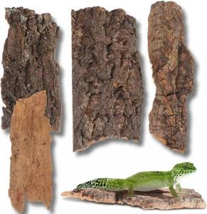 lot 2042 image: balacoo Terrarium Tree Bark 4pcs Reptile Bark Decoration Natural Cork Bark Backdrop Reptile Tank Background Leopard Cork Bark - Tarantula Enclosure Accessories