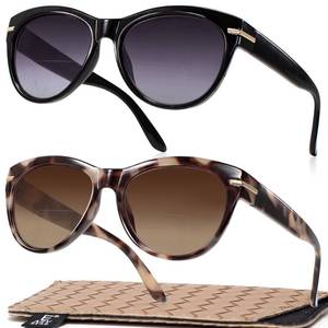 lot 2044 image: EASY READ 2 Pack Bifocal Reading Sunglasses for Women,Trendy Sunglasses Readers UV400 Protection(Magnification 2.75,BlackDemi)