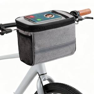 lot 2048 image: MATTISAM Bike Handlebar Bag - Front Basket with Bike Phone Mount, Bicycle Cooler Pouch Pack for Kids Girls Boys Men Women