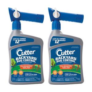 lot 2051 image: Cutter Backyard Bug Control Spray Concentrate (2 Pack), Kills Mosquitoes, Fleas & Listed Ants, 32 fl Ounce