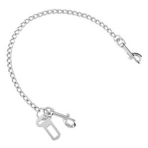 lot 2056 image: Mogoko Stainless Steel No chew Dog Car Seat Belt, Pet Vehicle Safety Restraint Cable, Heavy Duty Big Canine Dog Car Leash Strap with Double Clip and Latch Attachment-20 Inch