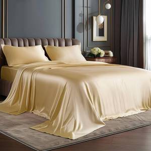 lot 2060 image: BEDELITE Satin Sheets Queen Size Bed Set, Luxury Soft Champagne Silky Sheets for Hair and Skin, Similar to Silk Bed Sheets Set 4 Pieces with 1 Deep Pocket Fitted Sheet, 1 Flat Sheet, and 2 Pillowcases